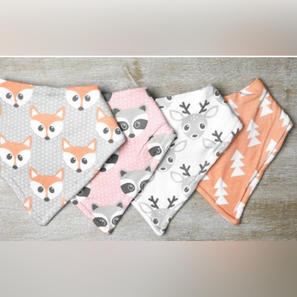 Baby Bandana Bibs Woodland Animals NWT